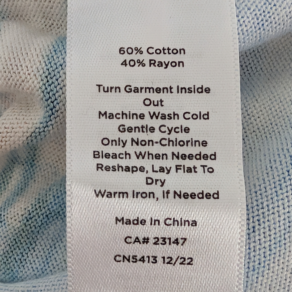 Talbots Blue Multicolor Screenprint Cardigan Xl - image 6